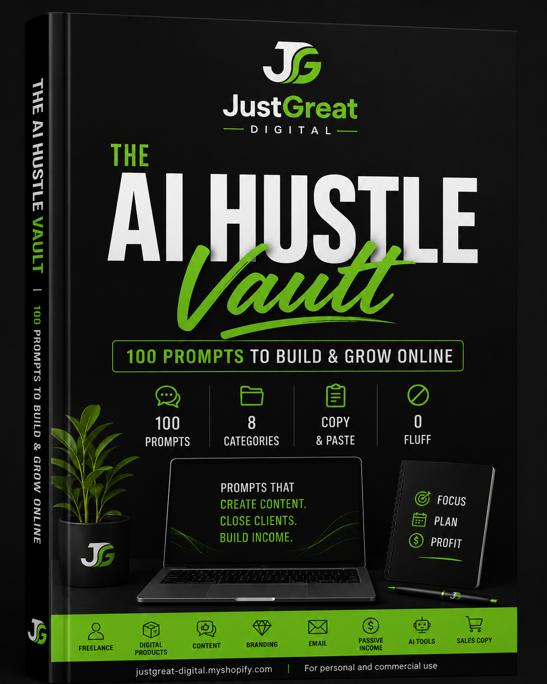 The AI Hustle Vault — 100 Prompts to Build & Grow Online
